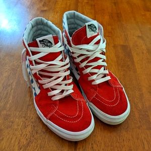 High Top Checkered Vans 